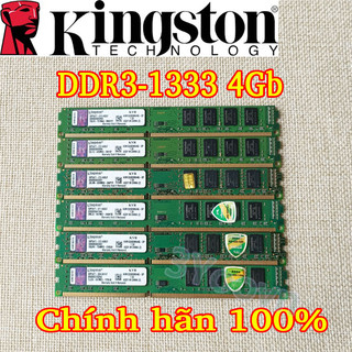 Chính hãng 100% ram pc máy bàn 4gb ddr3 kington socket775 h61 bảo hành 12 tháng