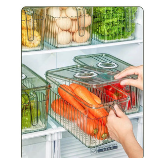 Hộp nhựa đựng thực phẩm 5 lít , hộp bảo quản thực phẩm tủ lạnh trong suốt có khay lót đáy và tay cầm