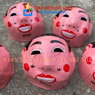 Mặt nạ ông địa trang trí, hoá trang Trung Thu - Mặt nạ Tễu đạo cụ múa lân loại to trùm đầu - Thư Viện Đồ Chơi