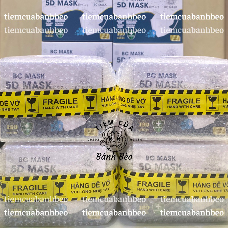 Khẩu trang 5D màu tím pastel Bảo Châu BC Mask 3 lớp kháng khuẩn ôm mặt | Tiệm Của Bánh Bèo