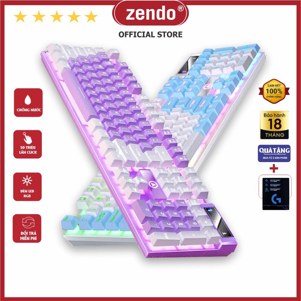 Bàn phím máy tính có dây gaming K500 giả cơ led rgb full 104 key chống nước cho laptop pc văn phòng game thủ | BigBuy360 - bigbuy360.vn