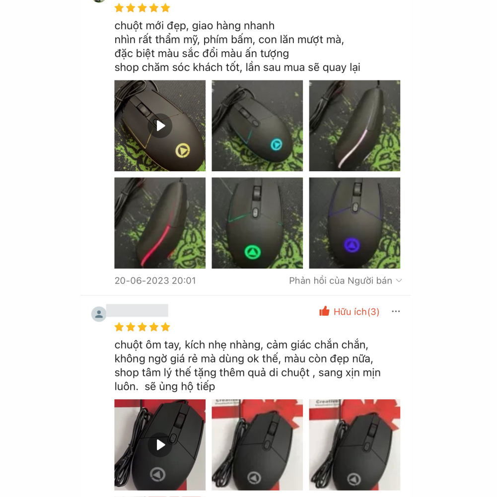 Chuột máy tính có dây ZENDOTECH G3SE 1600 DPI Led RBG đẹp nhạy phù hợp chơi game và làm việc văn phòng