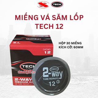 Hộp 30 miếng vá săm lốp ô tô, xe máy tech 12