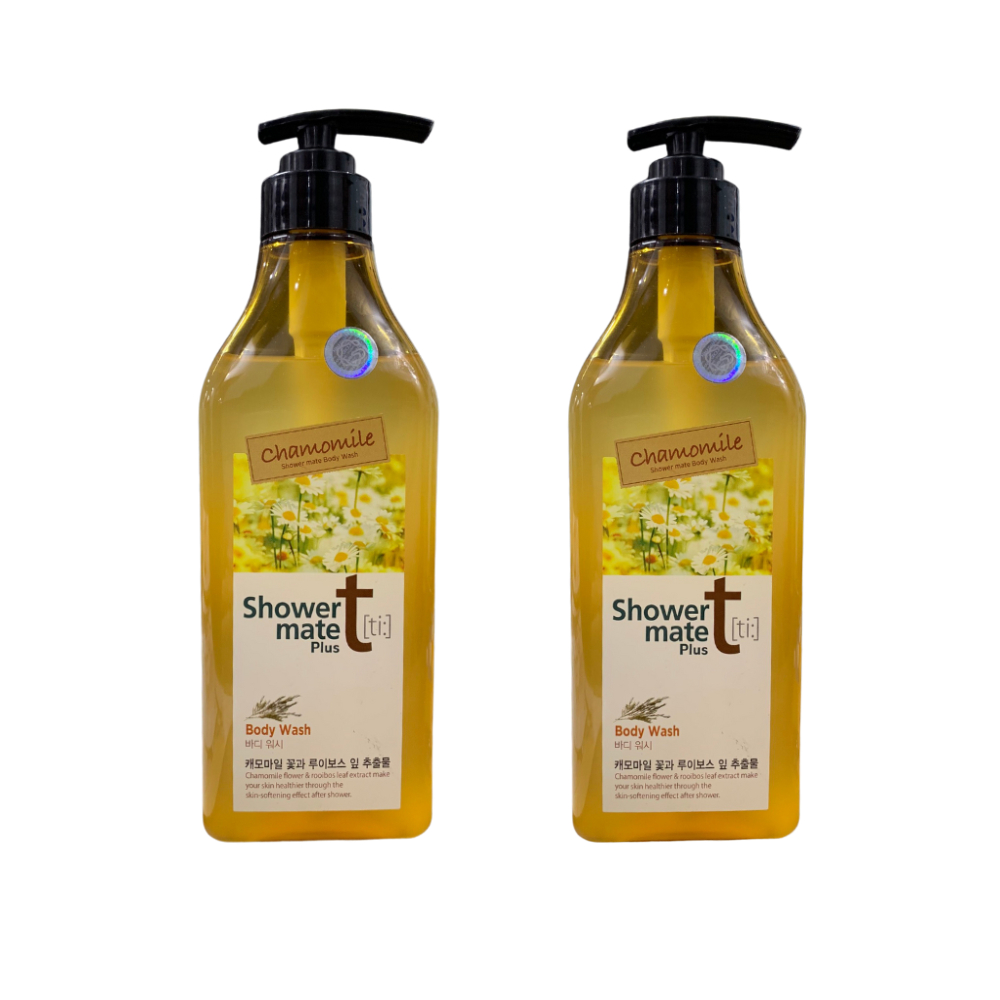 Combo 2 chai sữa tắm cao cấp Hàn Quốc Shower Mate Chamomile tinh chất hoa cúc làm mềm da 550ml