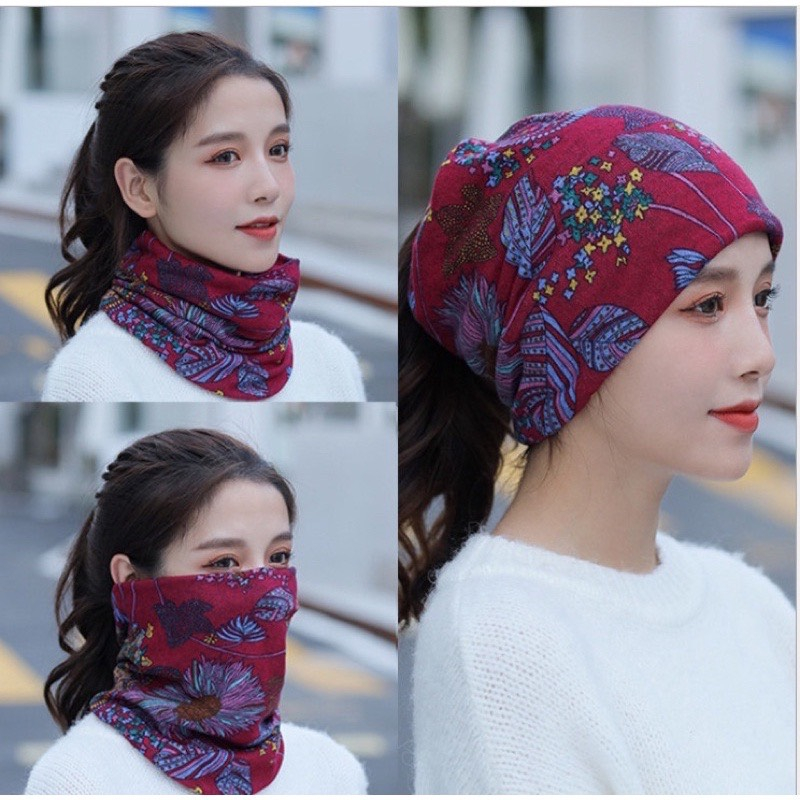 Khăn ống đa năng, Khăn che mặt, băng đô turban giữ ấm, che nắng Unisex KT 55*56cm - Mã KO003