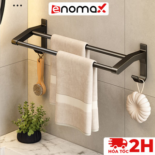  Giá treo khăn mặt Enomax dán tường chất liệu nhôm không gian cao cấp tặng kèm keo dán ốc vít -   Eno 0135   