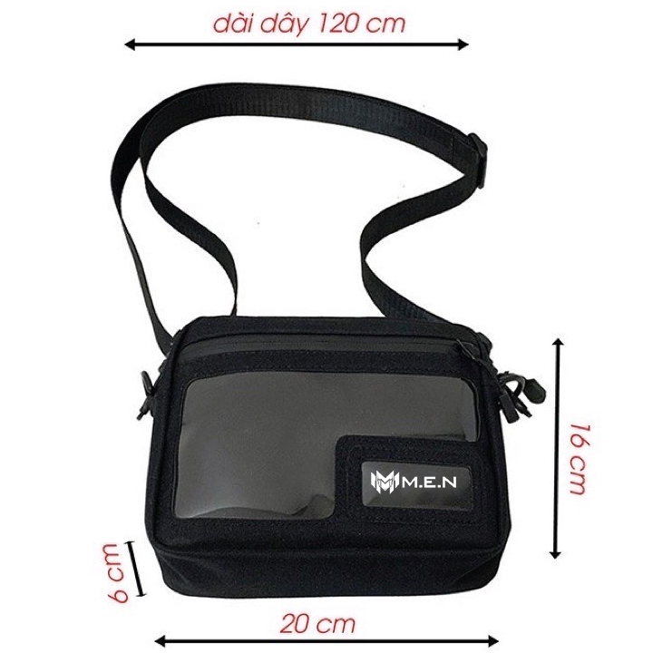 Túi đeo chéo đa dạng kiểu caro đi chơi phượt đen ngầu F53  K501