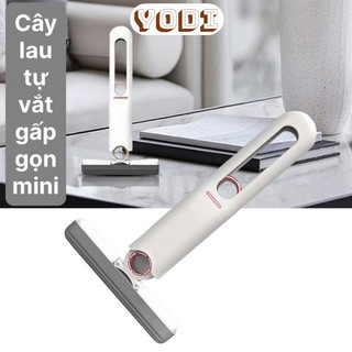 Cây lau tự vắt, cây lau mini, Cây lau nhà gấp gọn mini, chổi lau nhà mini tự vắt chuyên dùng lau kính, bông mịn, tiện