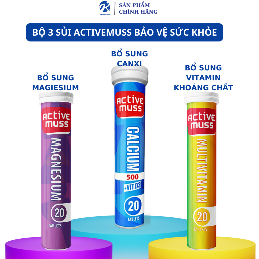 Viên Sủi Activemuss Bảo Vệ Sức Khỏe, Bổ Sung Magnesium, Bổ Sung Canxi D3, Bổ Sung Vitamin Tổng Hợp Và Khoáng chất