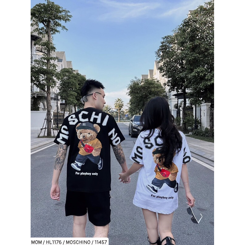 HOT Áo phông MOSCHINO mặc đôi với người yêu chất cotton 100% chất vải co giãn 4 chiều mềm mại