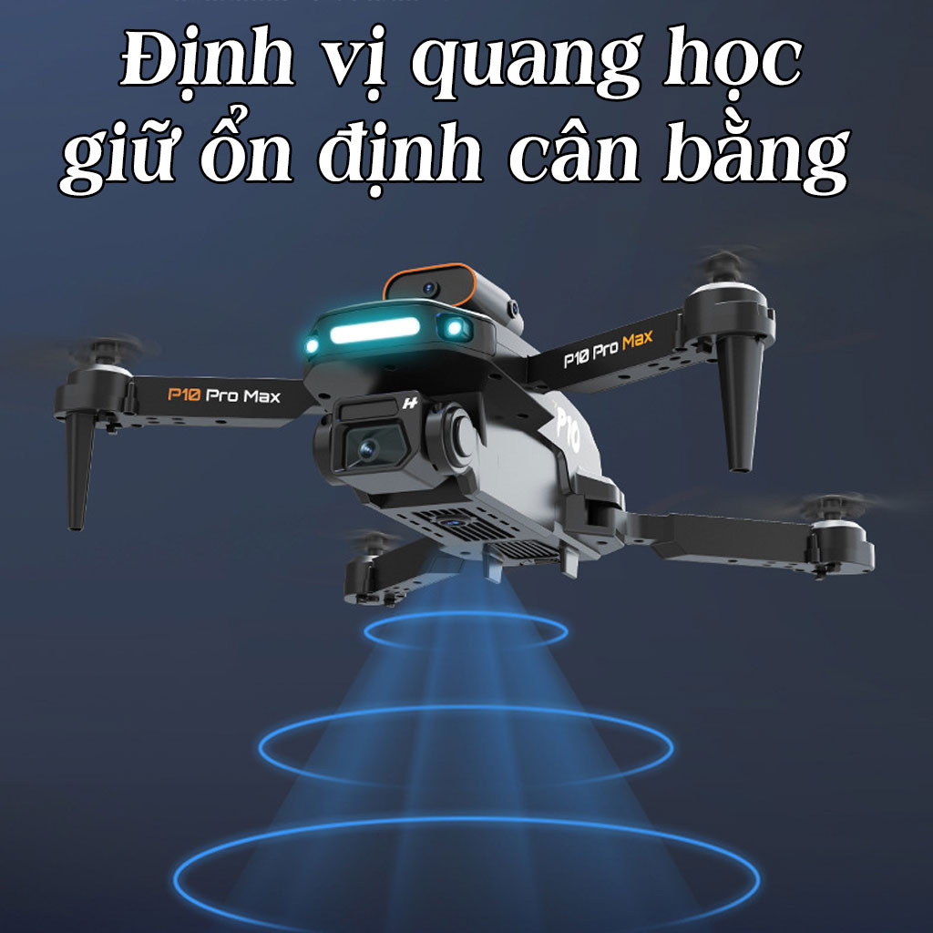 Máy Bay Flycam Drone  P10 Pro Max ,2 PIN, 2 Camera 4k ,Flycam mini giá rẻ, Cảm Biến Va Chạm