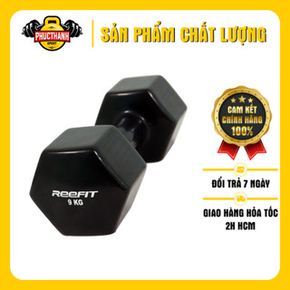 Tạ tay cao su 9kg Reefit màu đen (PHUCTHANHSPORT)