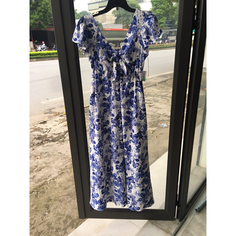 Đầm  maxi hoa  xanh Taylor size 8