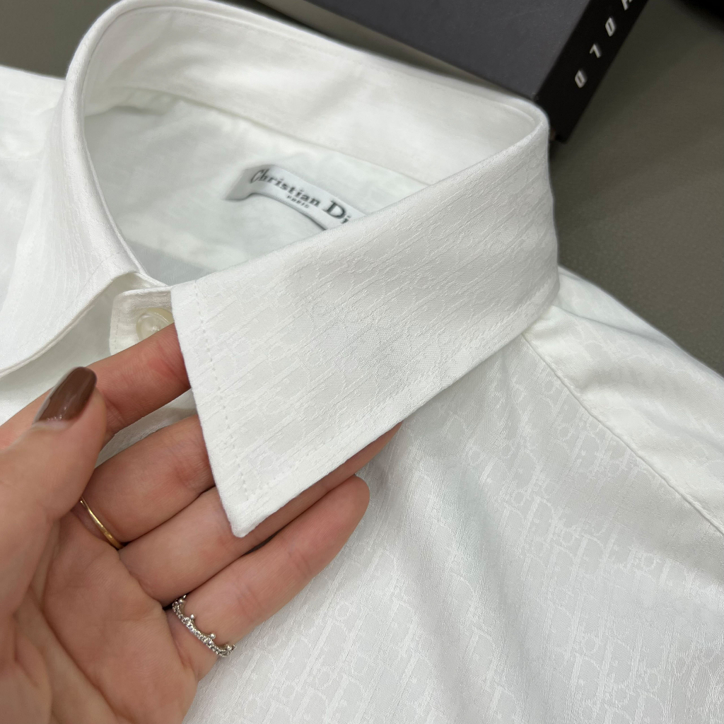 Sơ mi nam DI'OR dệt họa tiết bản Like Au 1:1 cao cấp nhất