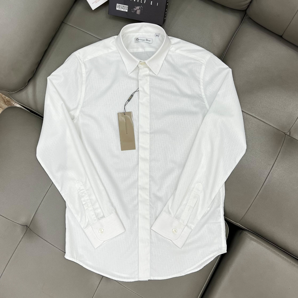 Sơ mi nam DI'OR dệt họa tiết bản Like Au 1:1 cao cấp nhất