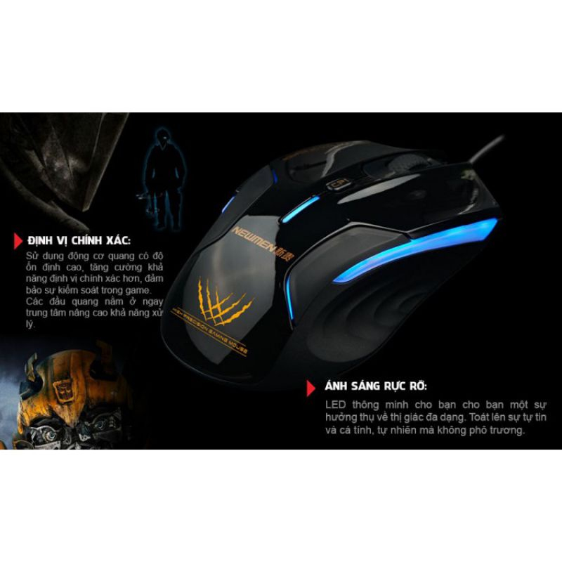 Chuột quang Gamimg Newmen N500 Plus - Hàng Chính Hãng Bảo Hành 24 tháng