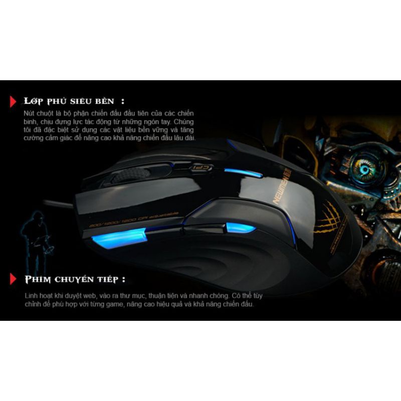 Chuột quang Gamimg Newmen N500 Plus - Hàng Chính Hãng Bảo Hành 24 tháng