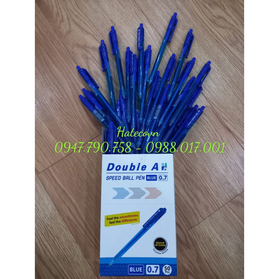 HỘP 50 CÂY bút bi Double A SPEED BALL 0,7mm NGÒI SIÊU ÊM BÚT ẤN ĐỘ INDIA