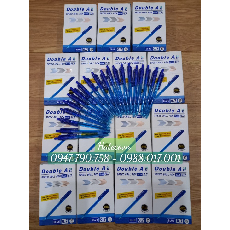 HỘP 50 CÂY bút bi Double A SPEED BALL 0,7mm NGÒI SIÊU ÊM BÚT ẤN ĐỘ INDIA
