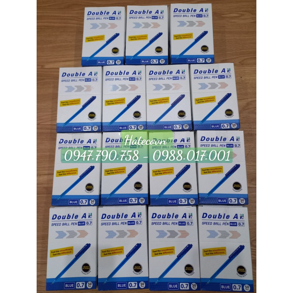 HỘP 50 CÂY bút bi Double A SPEED BALL 0,7mm NGÒI SIÊU ÊM BÚT ẤN ĐỘ INDIA