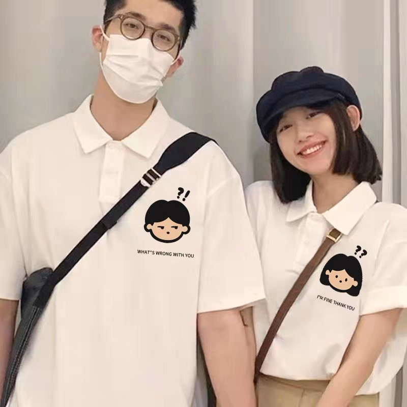 Áo thun polo simple form rộng unisex, cổ bẻ chất da cá cotton in hình logo nam/nữ _hình thật tại Boin unisex