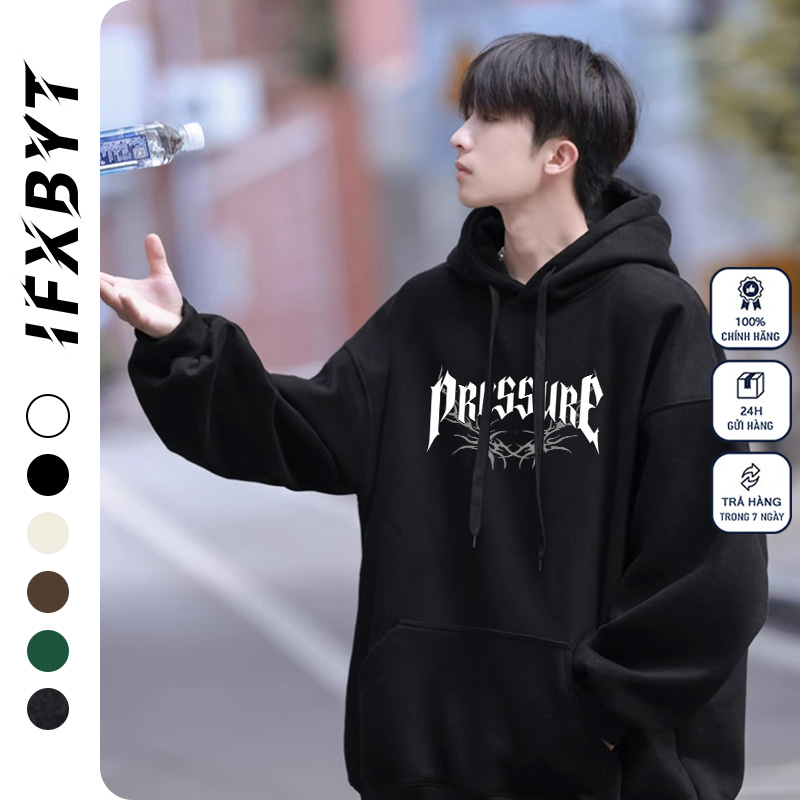 Áo Hoodie Cotton IFXBYT áo nỉ tay dài form rộng cổ tròn unisex 100% cotton-Y0244