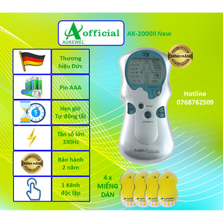 Máy massage xung điện trị liệu thương hiệu Đức Aukewel AK-2000-II - Thế hệ mới