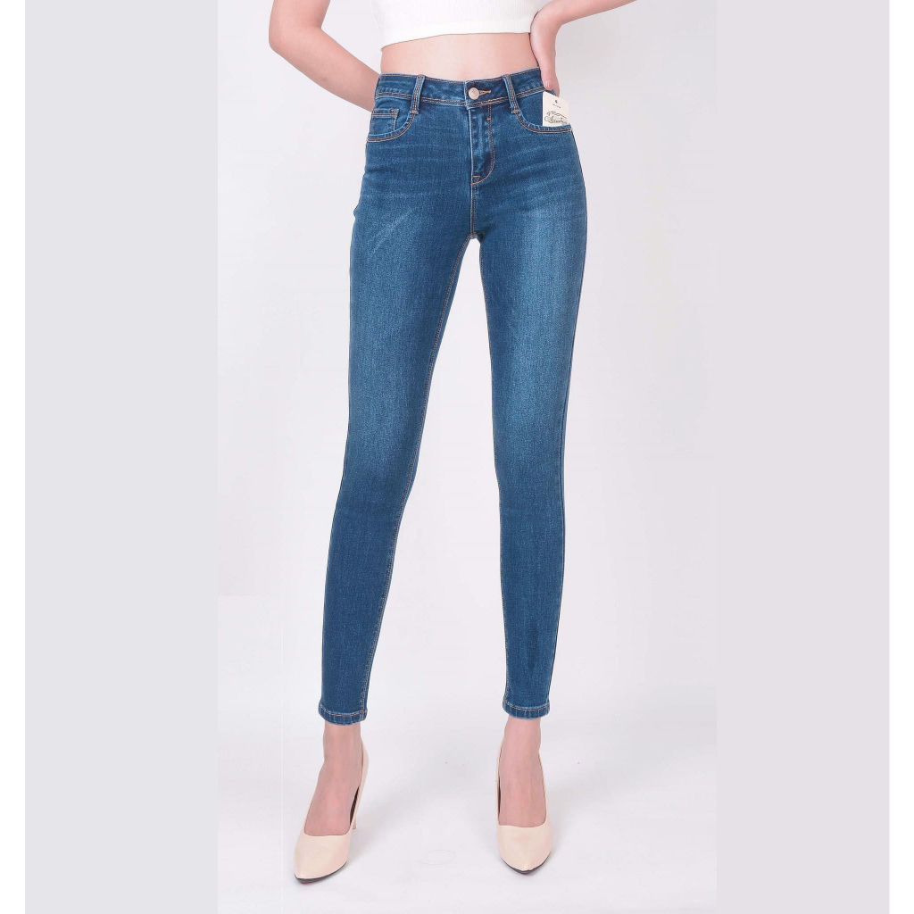 Quần Jean Nữ Skinny Lưng Cao Dáng Ôm XK Quần Bò Nữ Cạp Cao Cotton Co Giãn 4 Chiều Vải Mềm Không Xù Lông