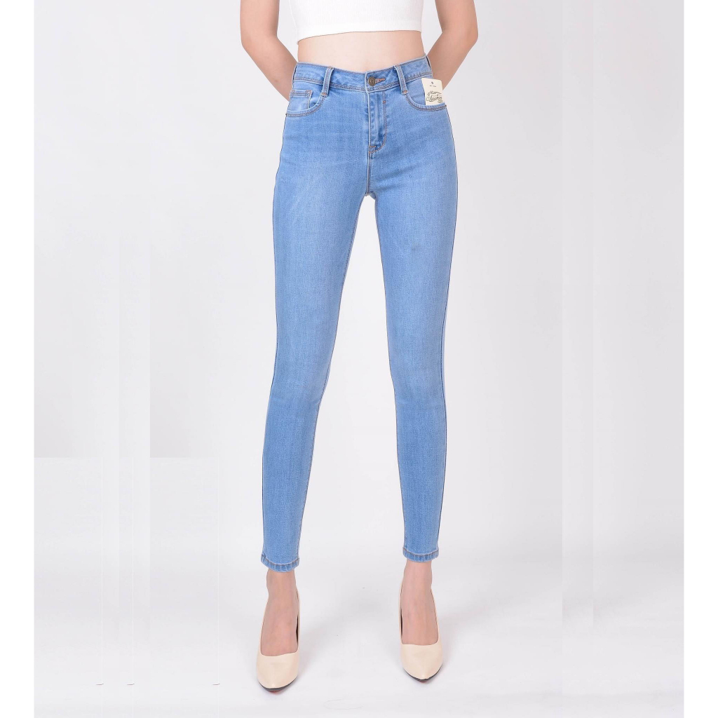 Quần Jean Nữ Skinny Lưng Cao Dáng Ôm XK Quần Bò Nữ Cạp Cao Cotton Co Giãn 4 Chiều Vải Mềm Không Xù Lông