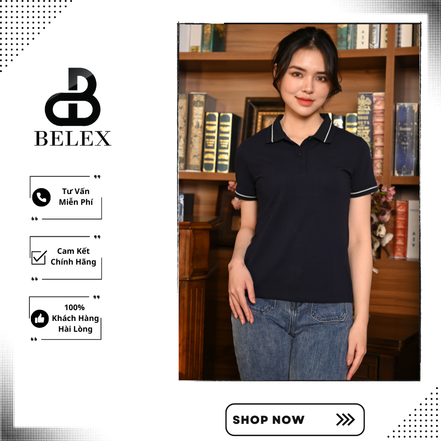 Áo phông có cổ BELEX nữ tay ngắn vải cotton ,áo thun polo cổ bẻ phông thoáng mát mềm mịn