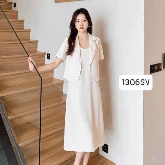 Set Váy suông quảng châu thiết kế kèm áo blazer siêu xinh