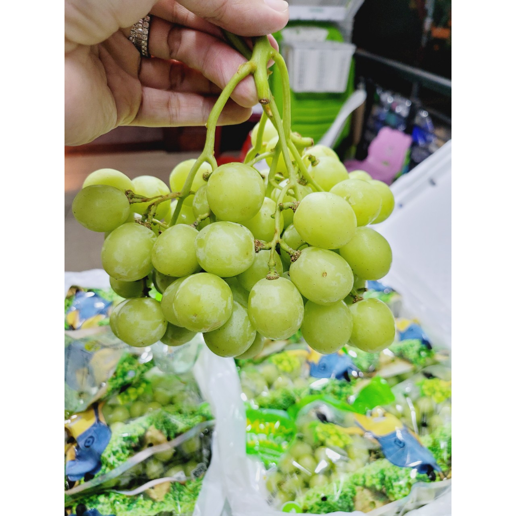 1kg Nho xanh Minion giòn, ngọt cuống se.