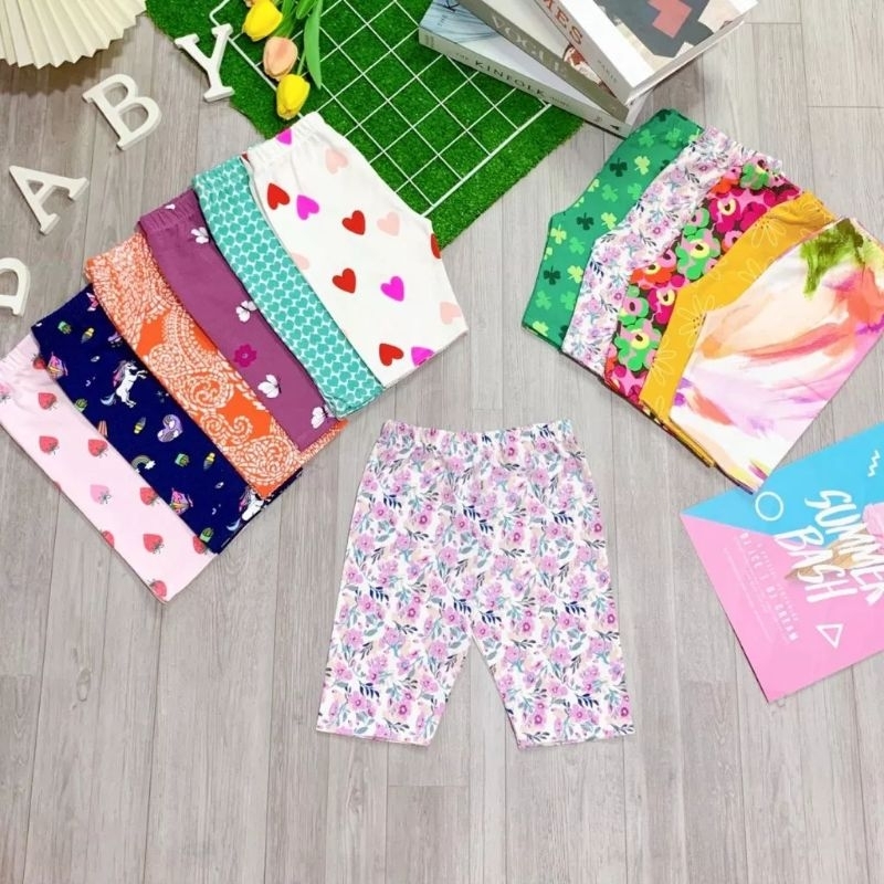 Quần legging thun cotton co giãn mềm mịn nhiều màu dễ thương cho bé