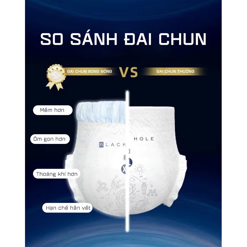 Bỉm dán/ quần BLACK HOLE Nội Địa Trung cao cấp 100% đủ size NB64/ S58/ M50/ L42/ XL38/ L38/XL36/ XXL34/ XXXL32