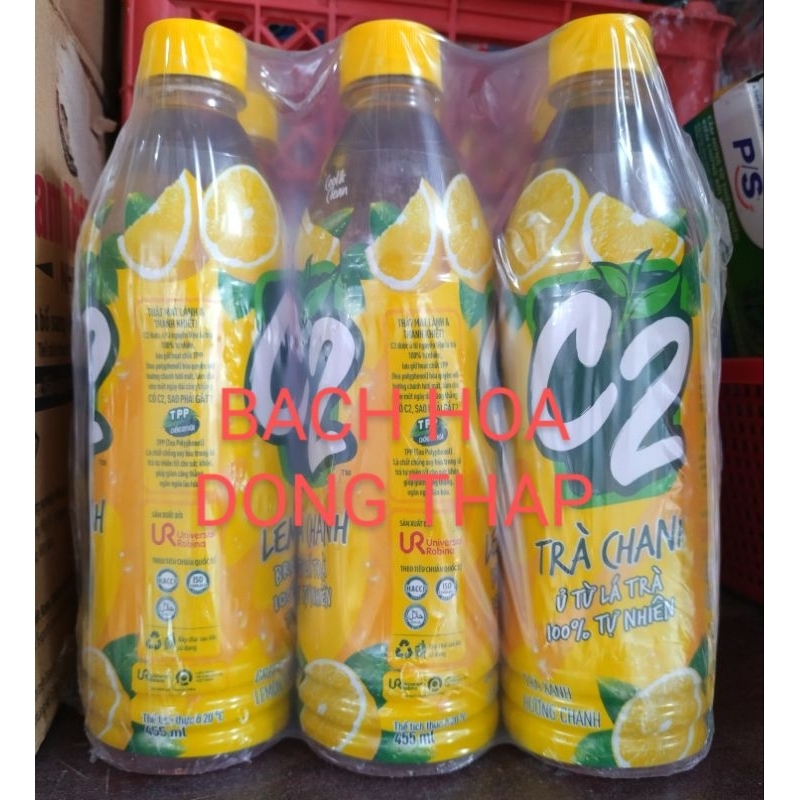 Lốc 6 chai trà C2 chanh 455ml