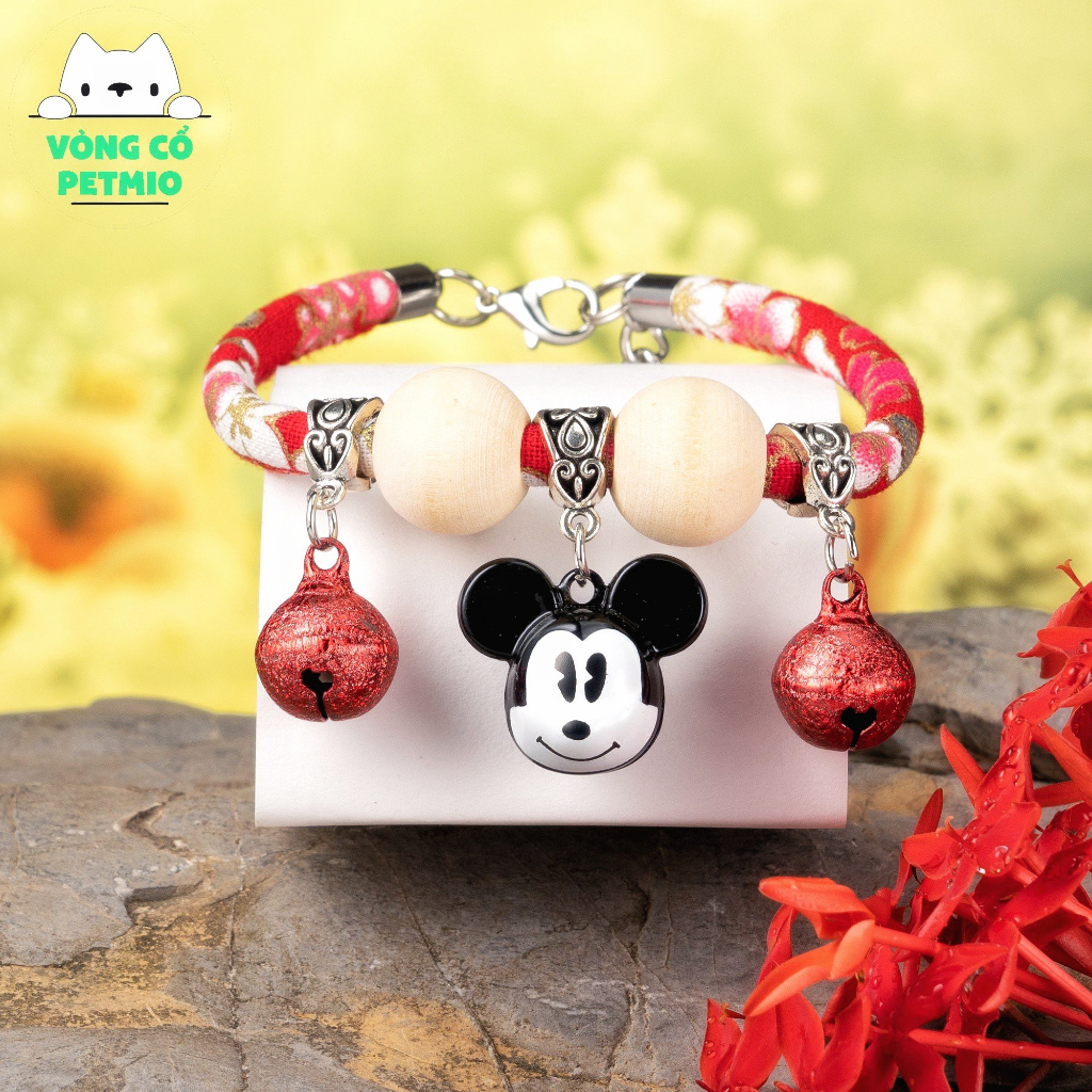 Vòng cổ cho mèo, vòng cho Chó Mèo,mã petmio gỗ,vòng handmade Shop Tự Thiết kế cute cao cấp,có chuông,không sợ nước
