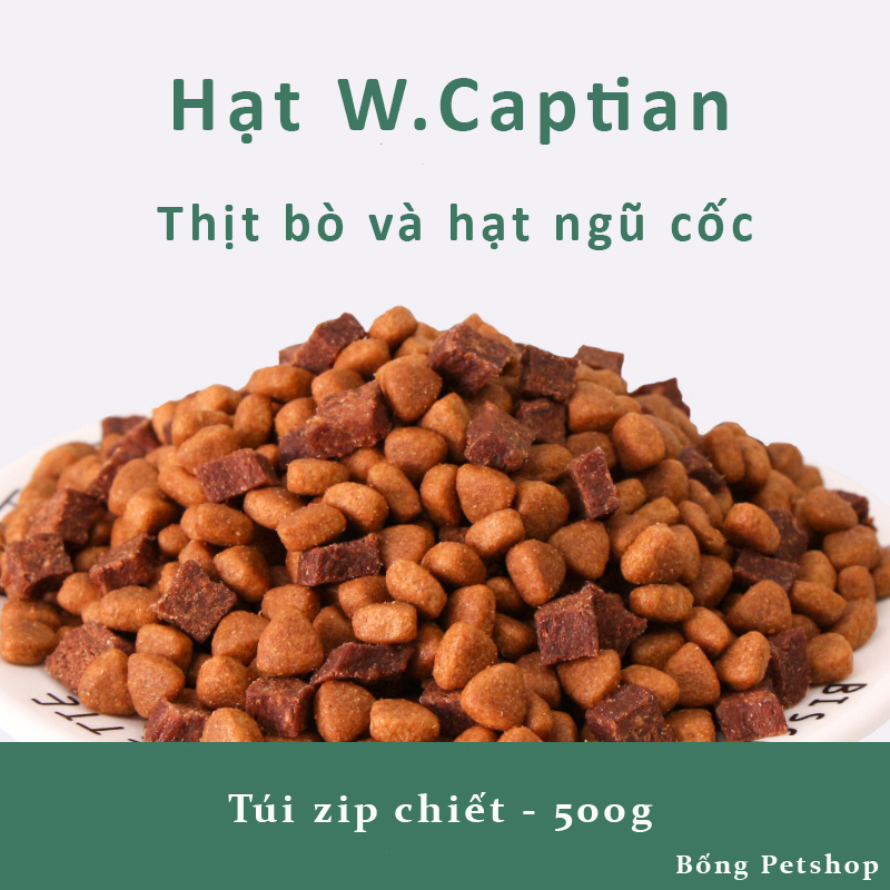 HẠT THỨC ĂN CÚN CƯNG CAPTAIN TRỘN BÒ - 500G