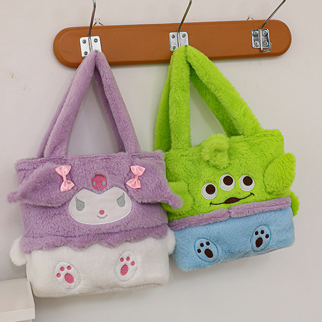 Túi Kuromi vuông xách tay lông mịn dễ thương nhỏ gọn _ TingTing