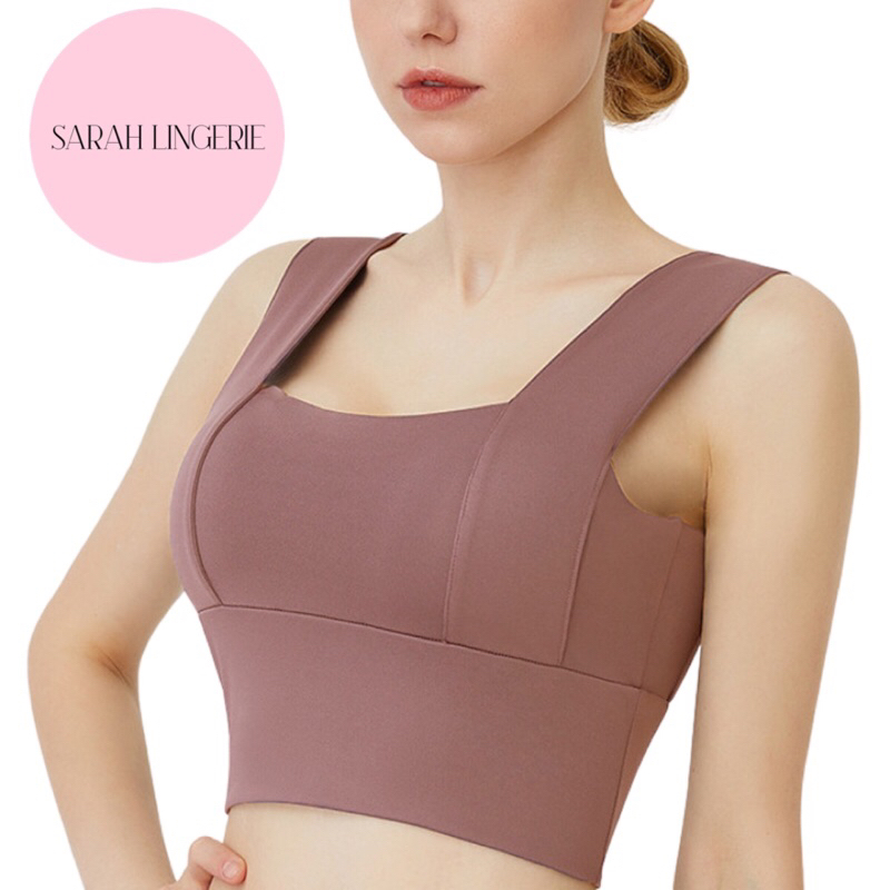 ÁO BRA CROPTOP TẬP GYM YOGA CÓ MÚT NGỰC DÂY BẢN TO Sarah Lingerie