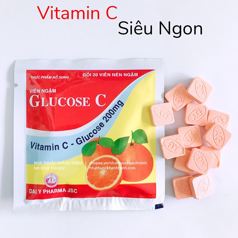 Viên ngậm Gluco C vị cam siêu ngon