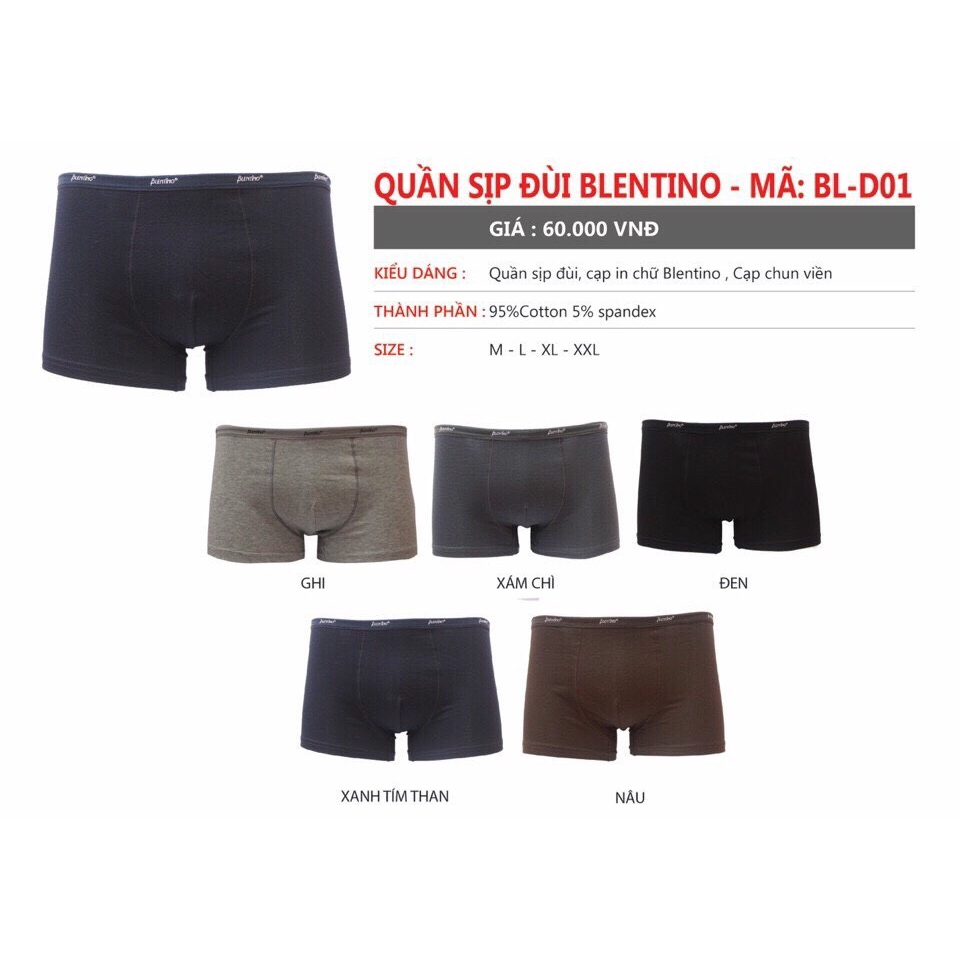 Quần Sịp Nam Boxer BLENTINO Cao Cấp - Mua 5 tặng 1