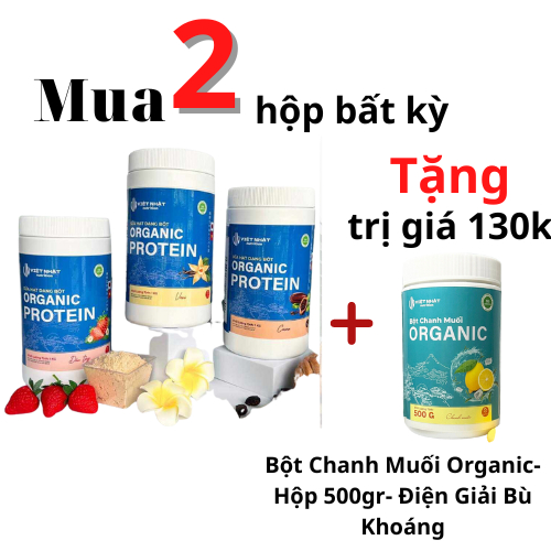 (Tặng chanh muối bù khoáng ) Sữa Hạt Organic Protein hỗ trợ giảm cân tăng cơ Việt Nhật Nutrition