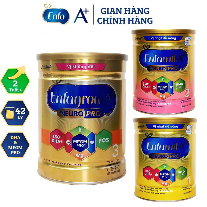 Sữa Enfagrow A+ 3,4, Enfamil a+ 1,2 830g