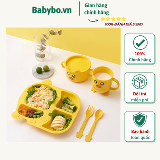 Khay, cốc, bát ăn dặm cho bé hình gà vàng đáng yêu