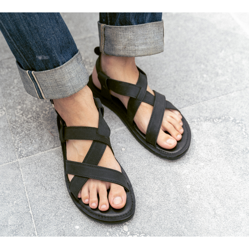 Dép Sandal Chiến Binh Nam Floios Unisex Da Bò Sáp Đế 2 Lớp Cao Su Chống Trơn Trượt - Thương Hiệu Steeler