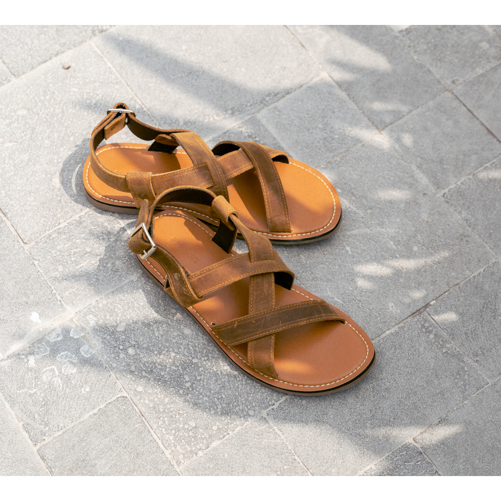 Dép Sandal Chiến Binh Nam Floios Unisex Da Bò Sáp Đế 2 Lớp Cao Su Chống Trơn Trượt - Thương Hiệu Steeler