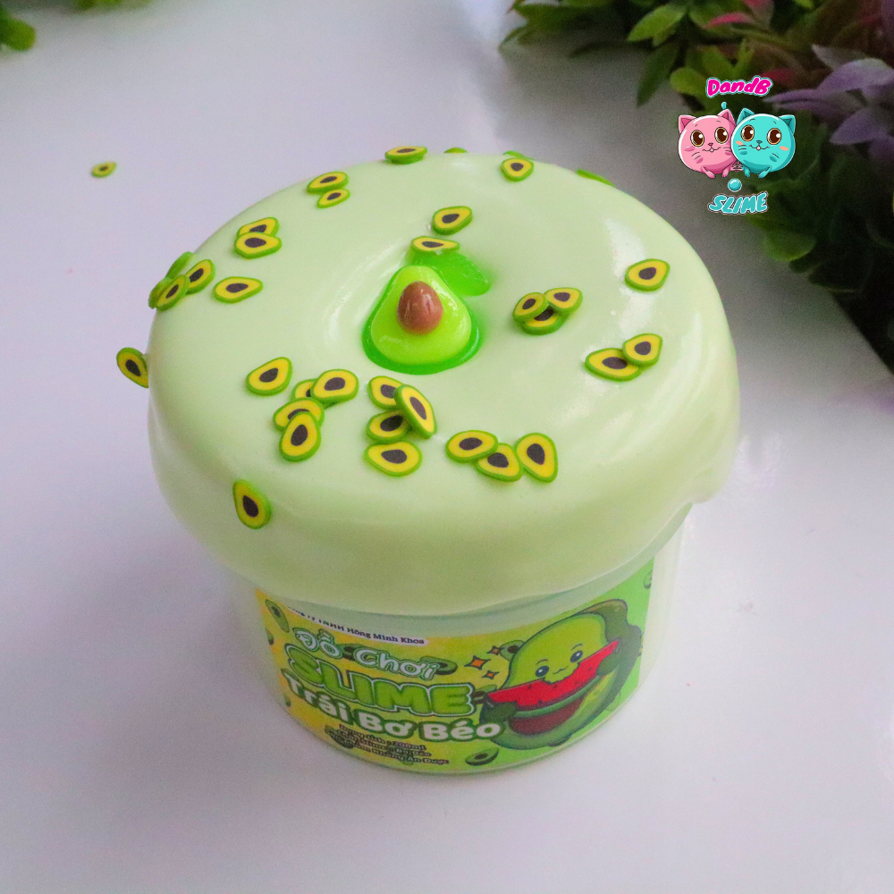 DIY SLIME Trái Bơ Béo/ Đồ Chơi Slime Bơ Màu Xanh/ Kèm Charm và Cốm/Chất Slime Dẻo Dai và Thơm