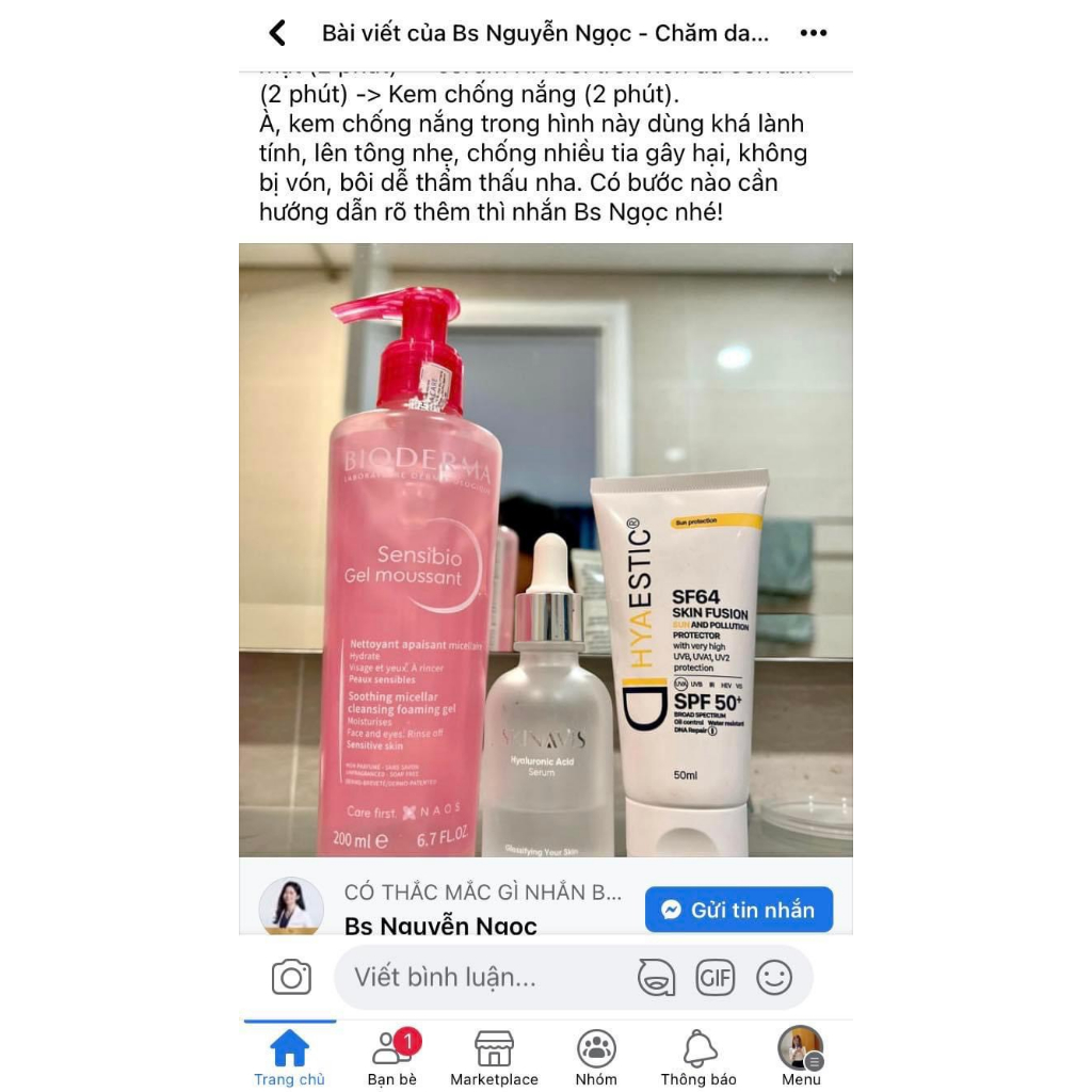 Kem chống nắng Hyaestic Skin Fusion SF64 Sun And Pollution Protector SPF50+