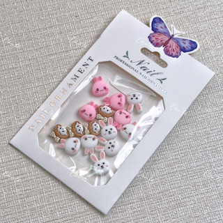Set charm mix đầu thỏ 4 mẫu hoạt hình thú