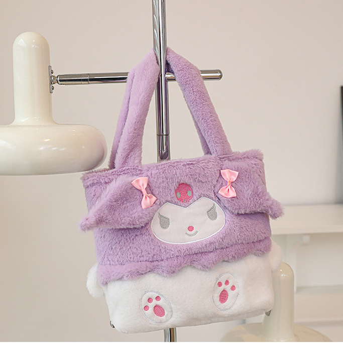 Túi Kuromi vuông xách tay lông mịn dễ thương nhỏ gọn _ TingTing